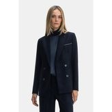 Vakko By Peserıco Navy Double-Breasted Wool Jacket - 44 - Mavi