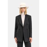 Vakko By Taglıatore Anthracite Double-Breasted Jacket - 46 - Gri