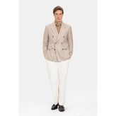 Vakko By Taglıatore Beige Double-Breasted Lapel Jacket - 56 - Bej