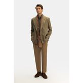 Vakko By Taglıatore Double-Breasted Half-Lined Wool Cashmere Jacket - 48 - Yeşil