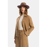 Vakko Camel Double-Breasted Jacket - 36 - Kahverengi