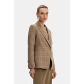 Vakko Camel Plaid Wool Jacket - 40 - Kahverengi
