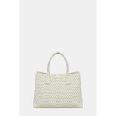 Vakko Cream Monogram Bag