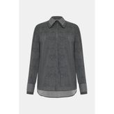 Vakko Dark Grey Double Collar Shirt - 40 - Gri