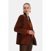 Vakko Dark Orange Gradient Velvet Jacket - 38 - Turuncu