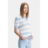Vakko Ecru-Blue Knit Sweater - Ekru - XL