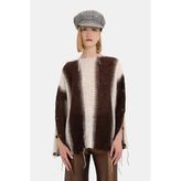 Vakko Ecru-Brown Knit Sweater - Ekru - 42