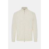 Vakko Ecru Knit Patterned Sweater - Ekru - L
