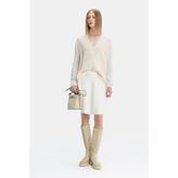 Vakko Ecru Knit Skirt - Ekru - M