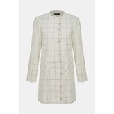 Vakko Ecru Long Jacket - 36 - Ekru