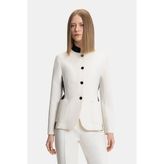 Vakko Ecru Mandarin Collar Jacket - 40 - Ekru