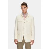 Vakko Ecru Notch Lapel Jacket - 52 - Ekru
