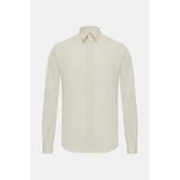 Vakko Ecru Plain Lyocell Shirt - Ekru