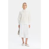 Vakko Ecru Pleated Skirt - Ekru - 40
