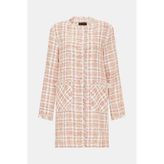 Vakko Ecru Round Neck Jacket - 40 - Ekru
