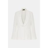 Vakko Ecru Shawl Collar Jacket - 38 - Ekru