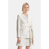 Vakko Ecru Striped Jacket - 42 - Ekru