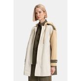 Vakko Ecru Trench Coat - 34 - Ekru