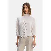 Vakko Ecru Wool-Cashmere Knit Sweater - Ekru