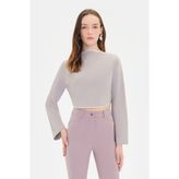 Vakko Grey Knit Sweater - Gri