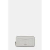 Vakko Grey Monogram Leather Wallet - Gri
