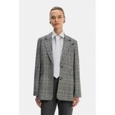 Vakko Grey Plaid Wool Jacket - 40 - Çok Renkli