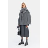 Vakko Grey Wool Pea Coat - 42 - Gri