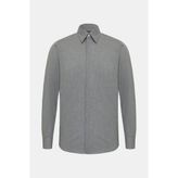 Vakko Herringbone Casual Shirt - Gri