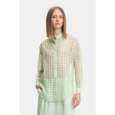 Vakko Light Green Checked Shirt - 38 - Yeşil