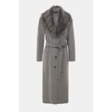 Vakko Light Grey Wool/cashmere Overcoat - 44 - Gri