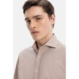 Vakko Melange Cotton Shirt - Bej