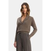 Vakko Mink Cashmere Knit Sweater - Bej - L