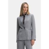 Vakko Mink Mandarin Collar Herringbone Jacket - 38 - Bej
