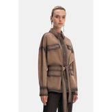 Vakko Mink Suede Jacket - 36 - Bej