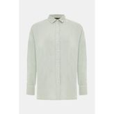 Vakko Mint Linen Shirt - 36 - Yeşil