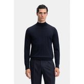Vakko Mock Neck Knit Sweater - Mavi - L