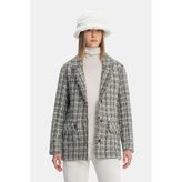 Vakko Multicolor Plaid Jacket - 38 - Bej
