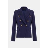 Vakko Navy Double-Breasted Collar Jacket - 42 - Mavi