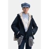 Vakko Navy Hooded Jacket - Bej - 42