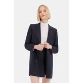 Vakko Navy Striped Jacket - 42 - Mavi