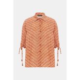 Vakko Orange Patterned Shirt - 38 - Turuncu