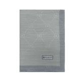 Vakko Pamuk İpek Şal - Şeritli Monogram - Gümüş
