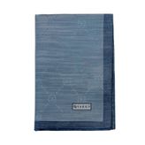 Vakko Pamuk İpek Şal - Şeritli Monogram - Soft İndigo