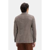 Vakko Peak Lapel Patterned Blazer - 54 - Kahverengi