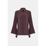 Vakko Silk Shirt - 38 - Kırmızı