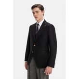 Vakko Single-Breasted Half-Lined Blazer - 60 - Siyah