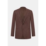 Vakko Single-Breasted Lined Jacket - 54 - Kahverengi
