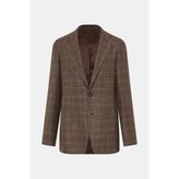 Vakko Single-Breasted Lined Jacket - 56 - Kahverengi
