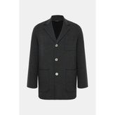 Vakko Smoke Grey Wool Elastane Jacket - Gri - 54