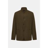 Vakko Stand Collar Wool Cashmere Jacket - 56 - Yeşil